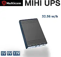 Міні акумулятор Multicam XS Uni 5V,9V,12V чорний з ємністю 32,56 Вт/год, джерело безперебійного живлення для модема, роутера,