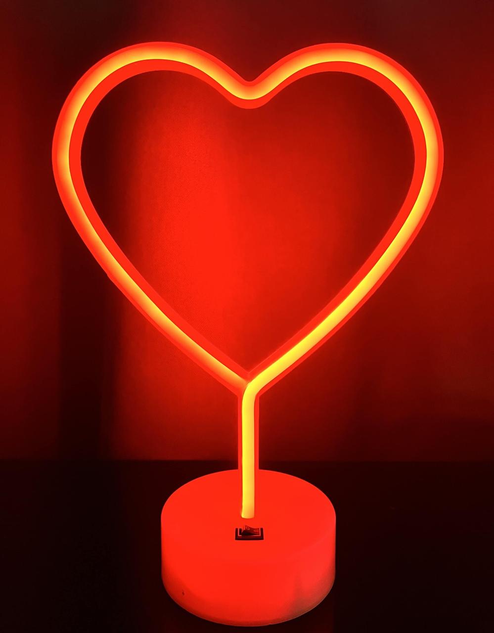 Неоновий світлодіодний нічник для інтер'єру Decoration Lamp Серце Червоний <unk> Настільний світильник