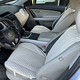 Накидки на сидіння з алькантари Lux (штучної замші), Світло-Бежевий ромб. Преміум. 2 передніх, фото 2