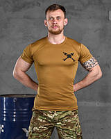 Тактическая потоотводящая футболка койот Odin mina, футболка койот для военных минометчиков