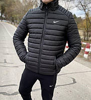 Мужская куртка Nike зимняя стеганая теплая черная премиум качество