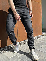 Штани чоловічі котонові штани карго демісезонні весняні осінні темно-сірі