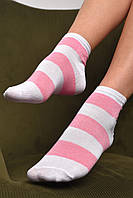 Носки женские демисезонные бело-розового цвета размер 36-40 172844L