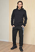 Спортивные штаны мужские на флисе черного цвета уп.5 шт. 165452P