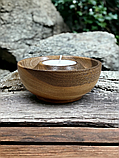 Підсвічники для чайної свічки з дерева горіх, фото 2