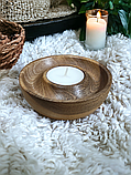Підсвічники для чайної свічки з дерева горіх, фото 4