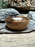 Підсвічники для чайної свічки з дерева горіх, фото 5