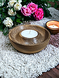 Підсвічники для чайної свічки з дерева горіх, фото 3