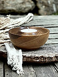 Підсвічники для чайної свічки з дерева горіх, фото 6