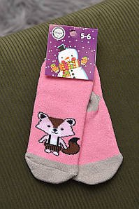 Шкарпетки махрові дитячі рожевого кольору з малюнком уп.6 од. 168526P