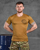 Тактическая потоотводящая футболка Odin кайот руны, военная футболка койот для НГУ, тактическая футболка койот