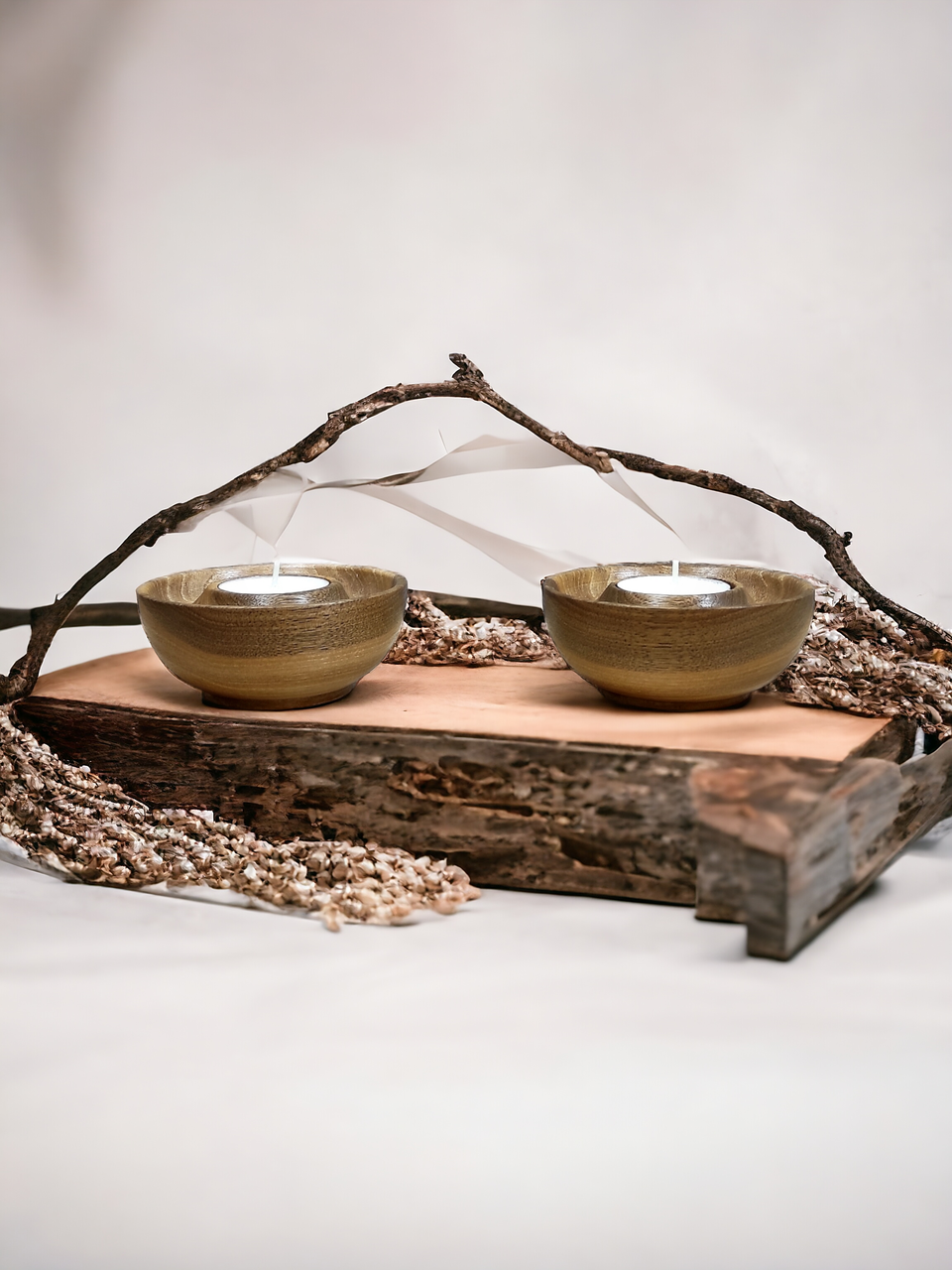 Дерев'яні підсвічники для чайної свічки з горіха  2шт, фото 1