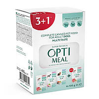 Optimeal Complete Canned Pet Food Adult вологий корм для собак 3+1 паучі 400 г