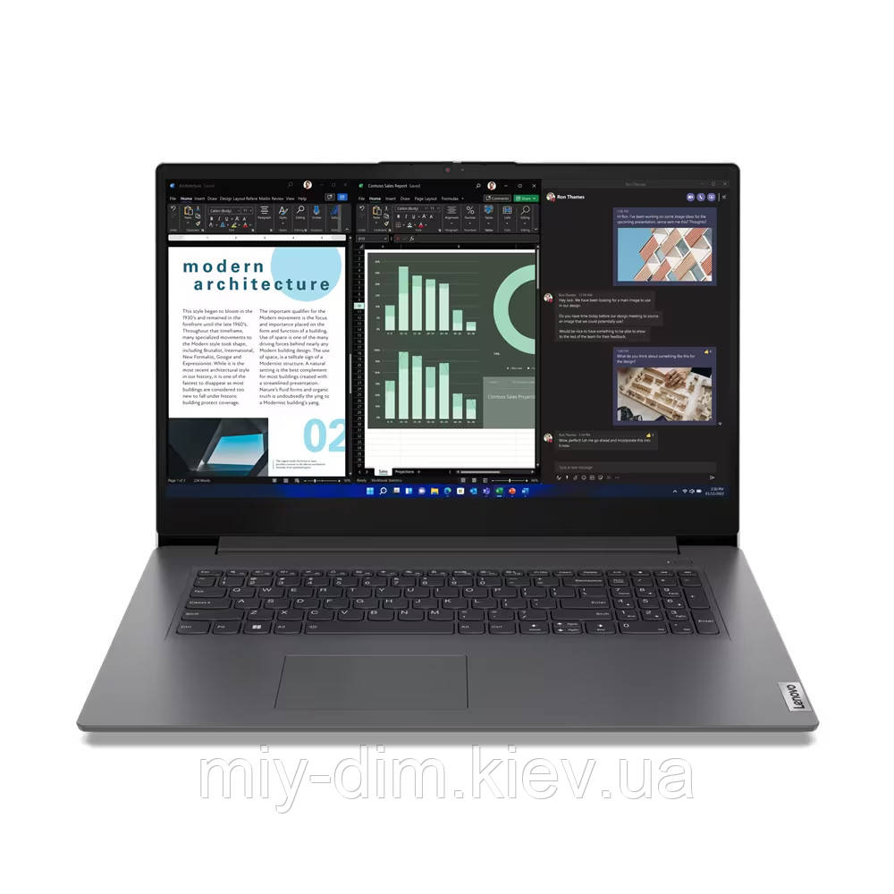 Lenovo Ноутбук V17-G4 17.3" FHD IPS AG, Intel і5-1335U, 16GB, F512GB, UMA, DOS, сірий
