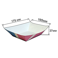 Тарілки-човники паперові 175х105х37мм ламіновані 100шт/уп