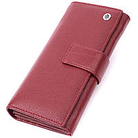 Вместительный кошелек женский бордовый из натуральной кожи ST Leather 22550