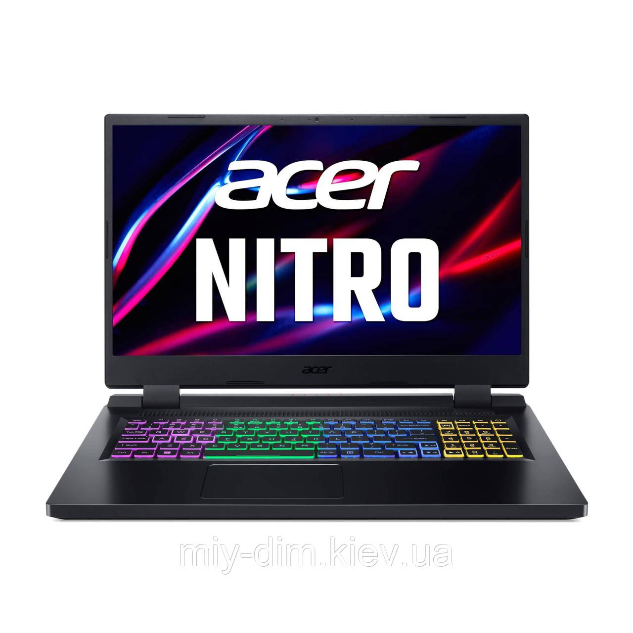 Acer Ноутбук Nitro 5 AN517-55 17.3" FHD IPS, Intel i5-12450H, 16GB, F512GB, NVD4060-8, Lin, чорний, фото 1