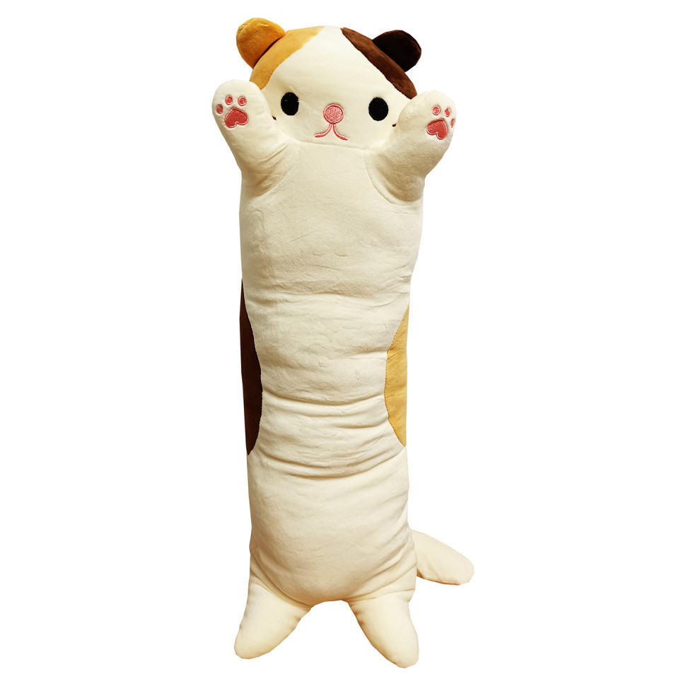 М'яка іграшка антистрес "Кіт батон" L15103, 70 см (Білий)