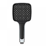 Лійка для душу Квадратна KOER KP-0402-01 CHROM 3 функції (Колір хром і чорний), фото 3