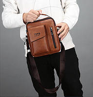 Мужская сумка планшет Jeep повседневная на плечо, барсетка сумка-планшет для мужчин эко кожа Джип