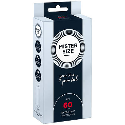 Презервативи Mister Size — pure feel — 60 (10 condoms), товщина 0,05 мм (м'ята упаковка!!!!