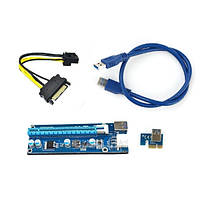 Удлинитель PCI-Exp 1x - 16x  USB 60см 6pin (riser, райзер), б/у