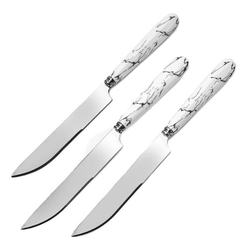 Набір столових ножів "Marble" Stenson R89868 нержавіюча сталь 3шт/наб