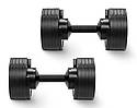 Гантелі збірні NUO Nuobell All Black 2-20 кг пари, фото 2