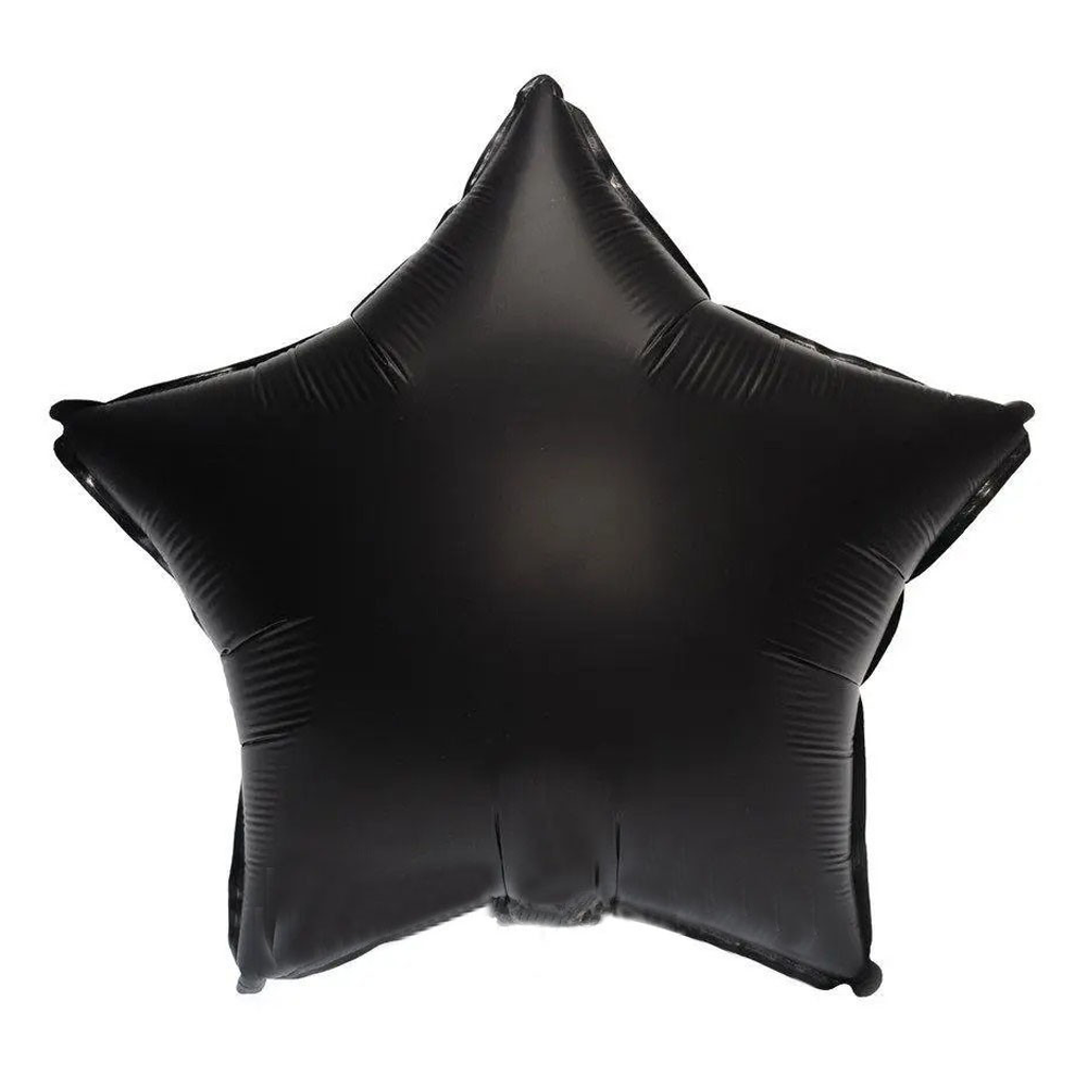 Кулька фольгована зірка 45см (18") | Чорний матовий