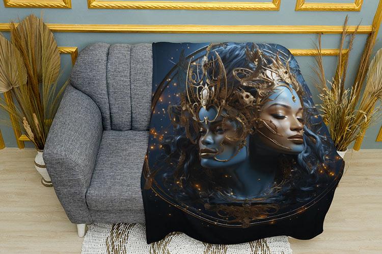 Плед «Девушка в золотой тиаре. Girl in a golden tiara» Однослойный, 150х210 см, фото 1