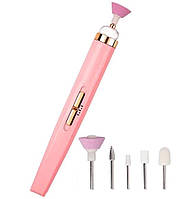 Фрезер для маникюра и педикюра Flawless Salon Nails 5 розовый насадок