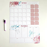 Магнитный планер 2в1 Месяц+ Неделя А3 (42х30 см) "Pink" (календарь)