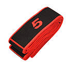 Еластичний ремінь для йоги AIRM HEALTH,  чорний з червоним (5729), фото 4