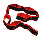 Еластичний ремінь для йоги, чорний з червоним, фото 3
