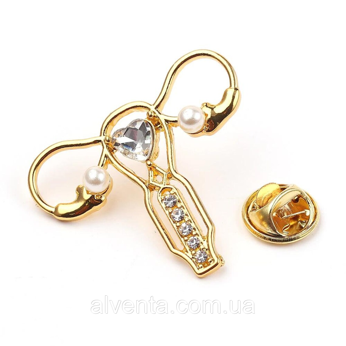 Брошь медична Матка Золото (Гінеколог)