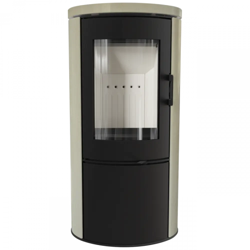 Сталева піч-камін Kratki KOZA AB S DR ECO CREMA БЕТОН КРЕМ (8 кВт)