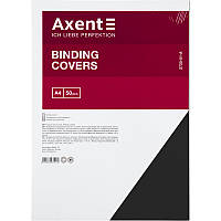 Обкладинка картон Axent 250 г під шкіру чорна 50 шт.
