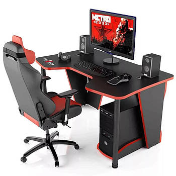 Геймерський стіл 140 см Madxracer Comfort GT14 червоний + чорний