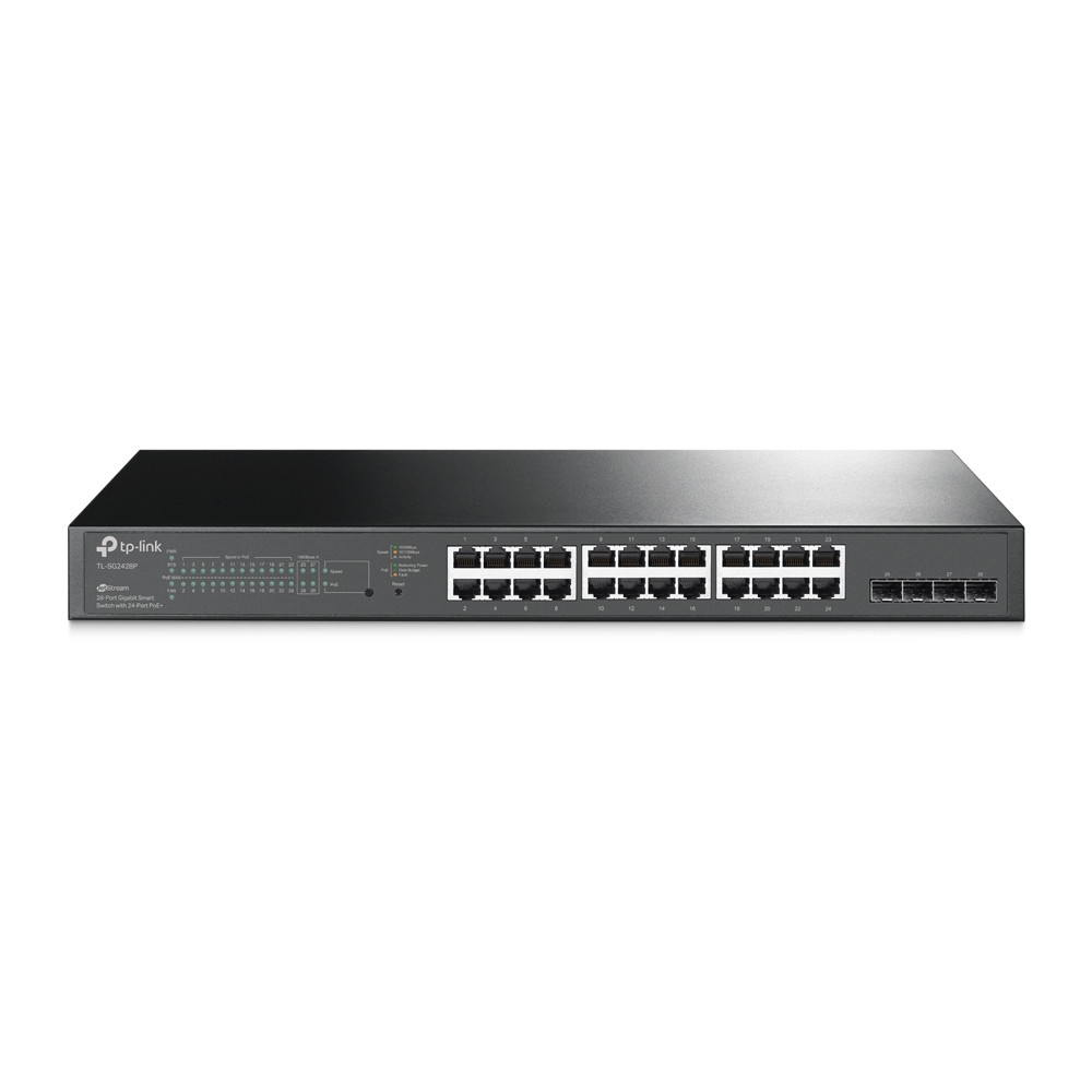 28-портовий гігабітний смарт-комутатор JetStream із 24 портами PoE+ (TL-SG2428P)