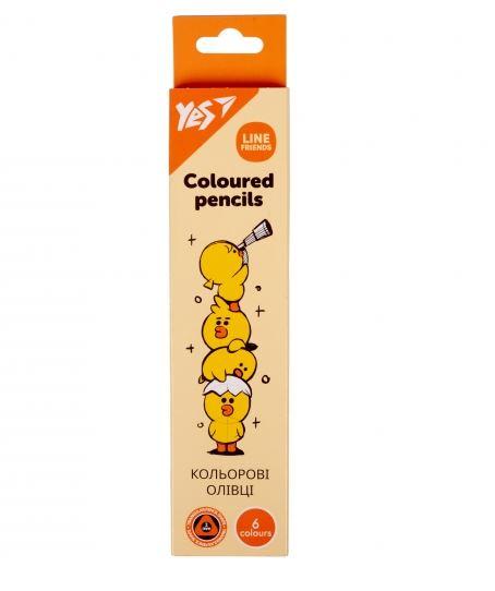 Олівці Yes Line Friends 6 кол