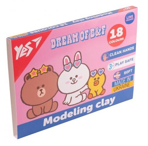 Пластилін Yes Line Friends 18 цв 360г