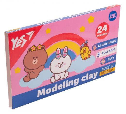 Пластилін Yes Line Friends 24 цв 480г
