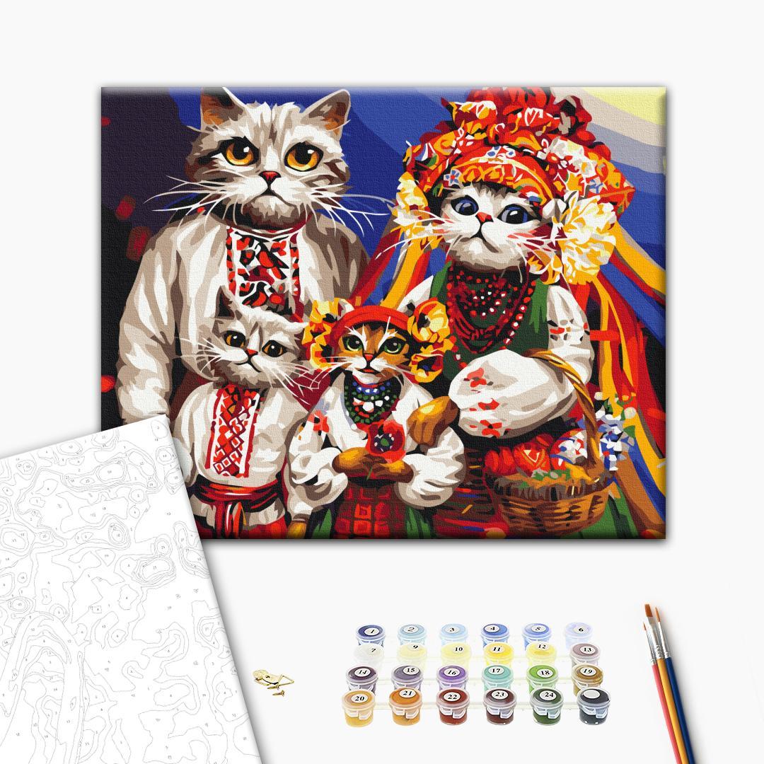 Картина за номерами Котяча сім'я © Женев'яна Пащук BS53872