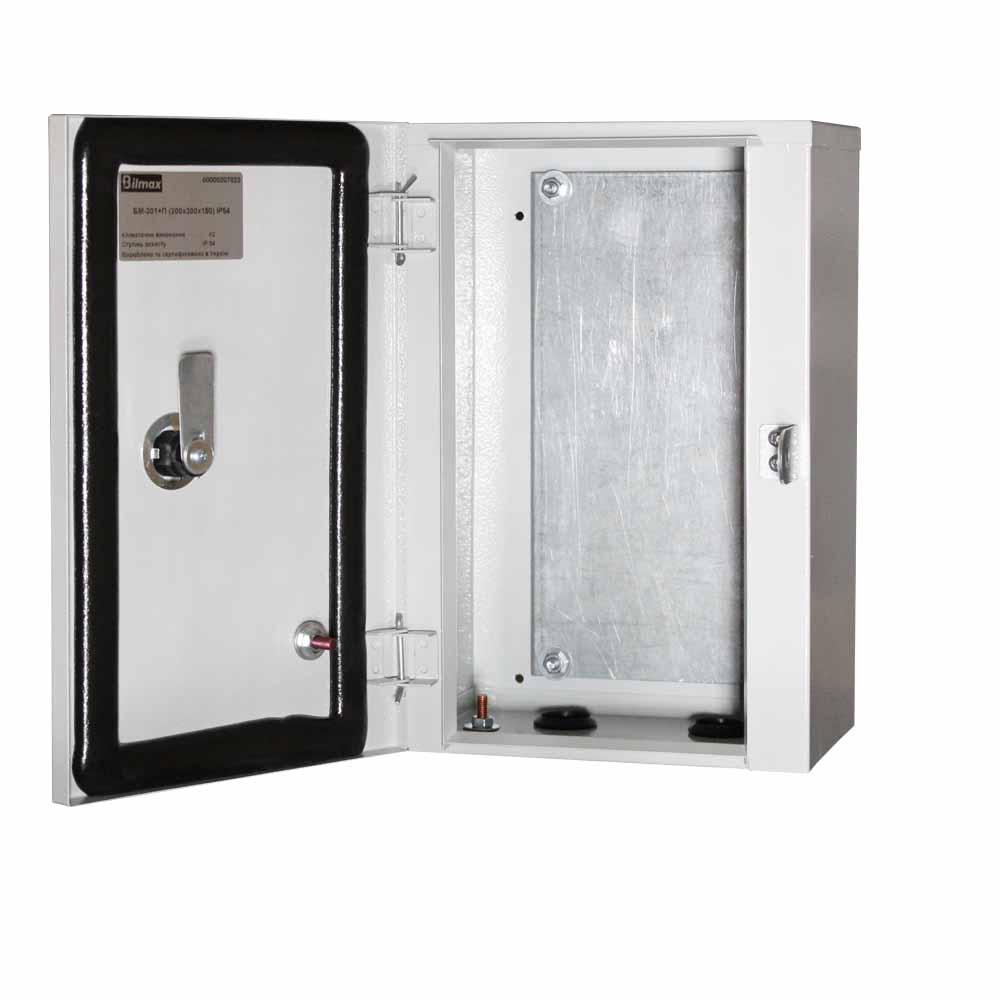 Бокс монтажний Bilmax БМ-24+П 200*250*140 IP54 навісний з монтажною панеллю (металева шафа)