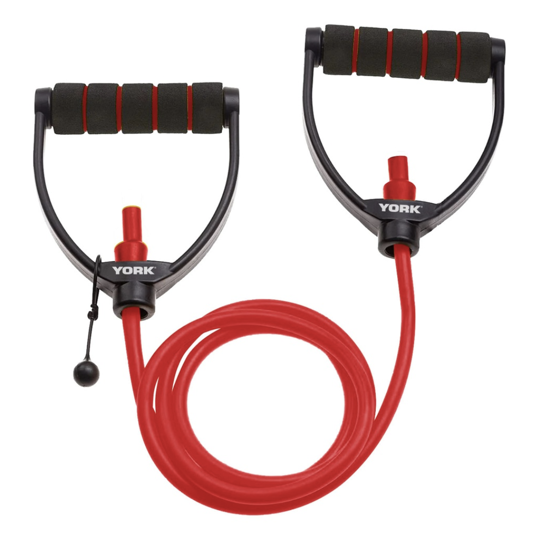 Еспандер трубчастий із ручками York Medium, червоний, фото 1