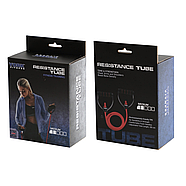 Еспандер трубчастий із ручками York Medium, червоний, фото 8