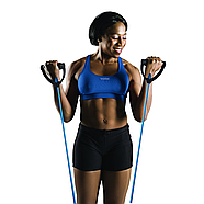 Еспандер трубчастий із ручками York Light, синій, фото 5