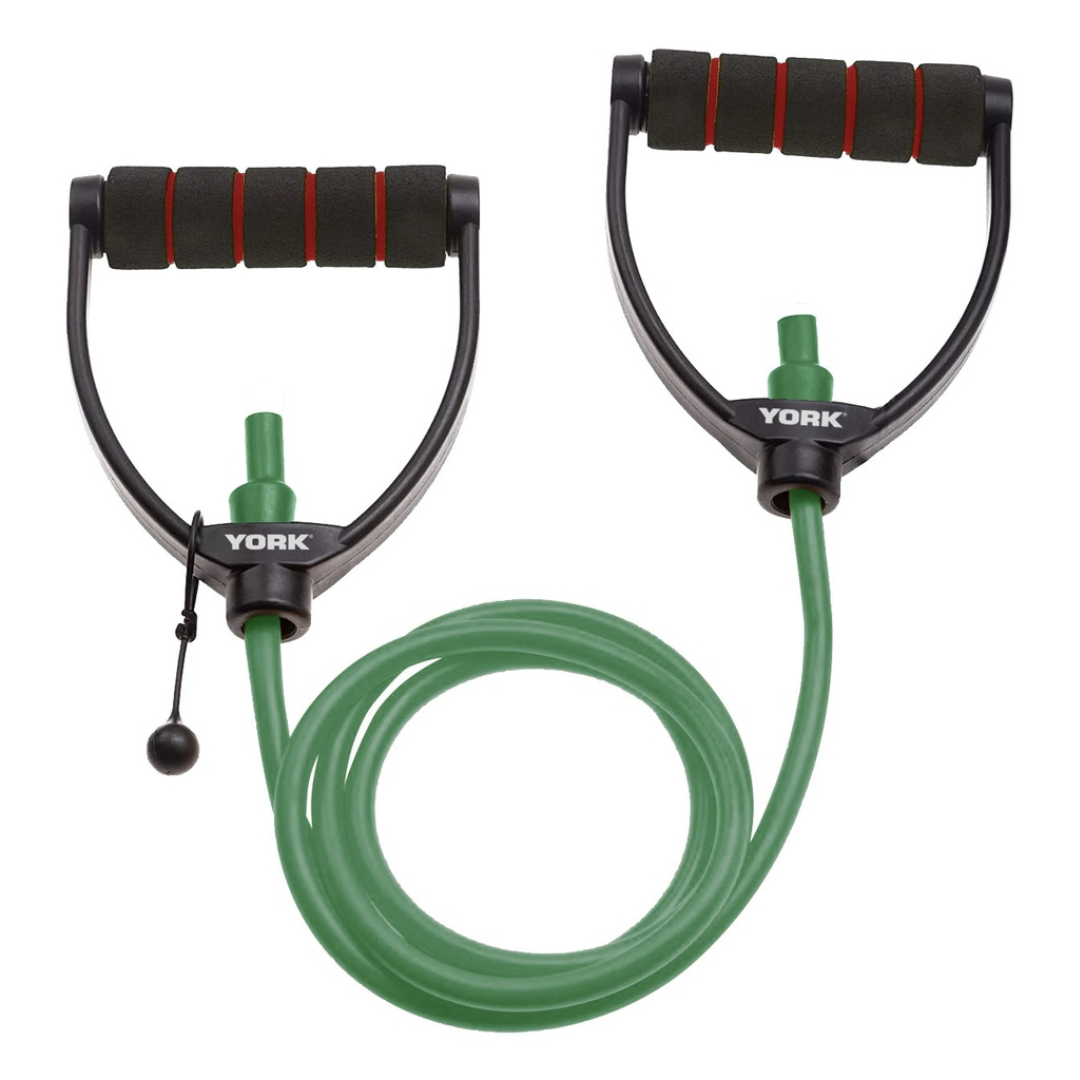 Еспандер трубчастий із ручками York Medium, зелений, фото 1