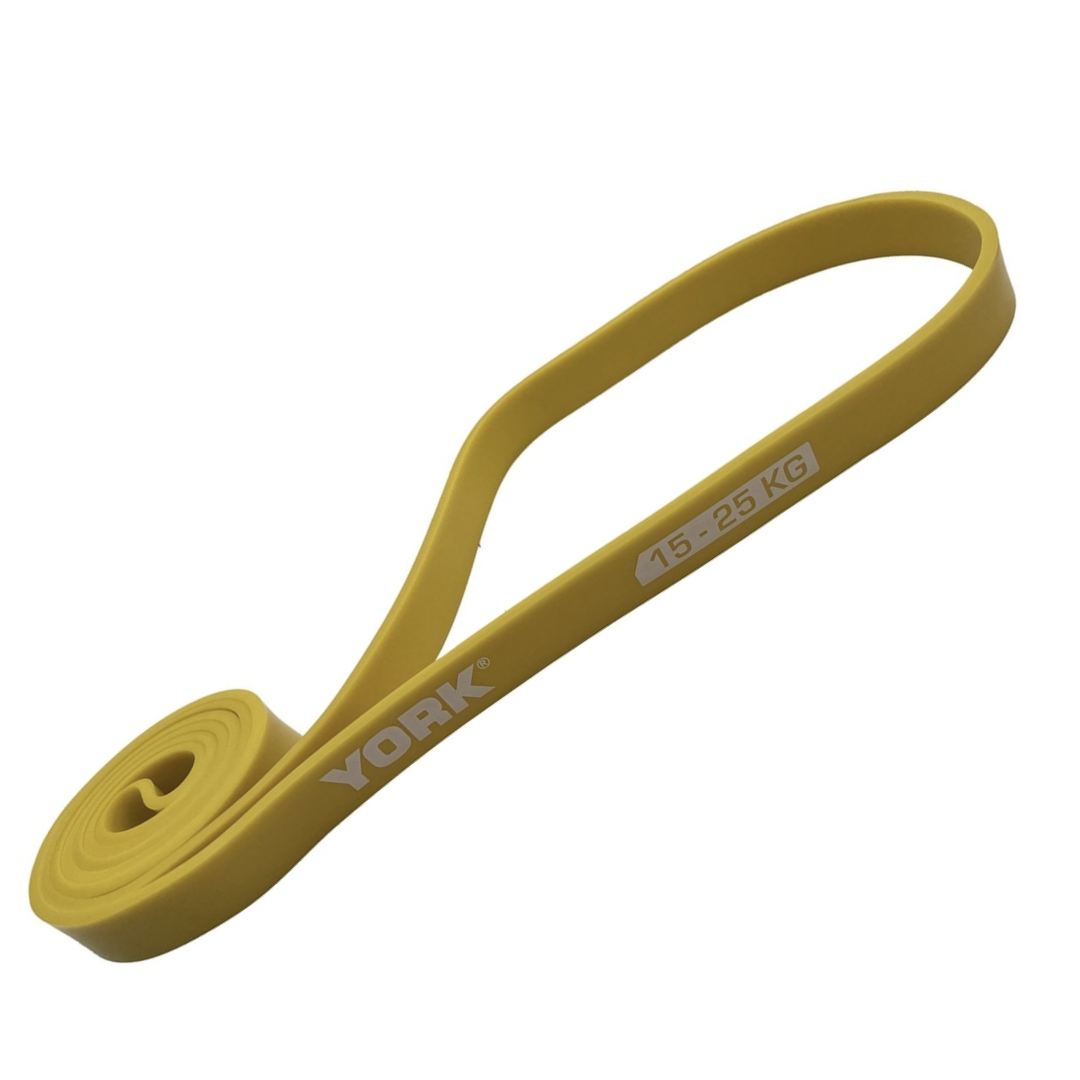 Резинка для фітнесу York 15-25 кг — 2080x22x4,5 мм, жовтий, фото 1