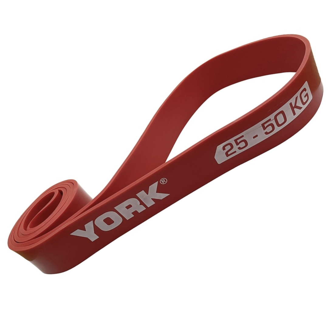 Резинка для фітнесу York 25-50 кг — 2080x45x4,5 мм, червоний, фото 1
